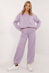 Casual long-sleeved sweatshirt and pants set