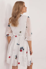 Unique flared 3/4-length sleeves day dress