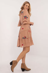 Unique flared 3/4-length sleeves day dress