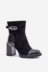 Elegant eco leather heel boots