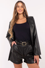 Elegant women's eco leather shorts