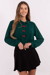 Long sleeve decorative bows shirt