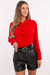 Long sleeve decorative bows shirt