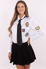 Long sleeve stylish decorative patches shirt