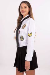 Long sleeve stylish decorative patches shirt