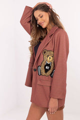 Long sleeves peplite pattern casual jacke