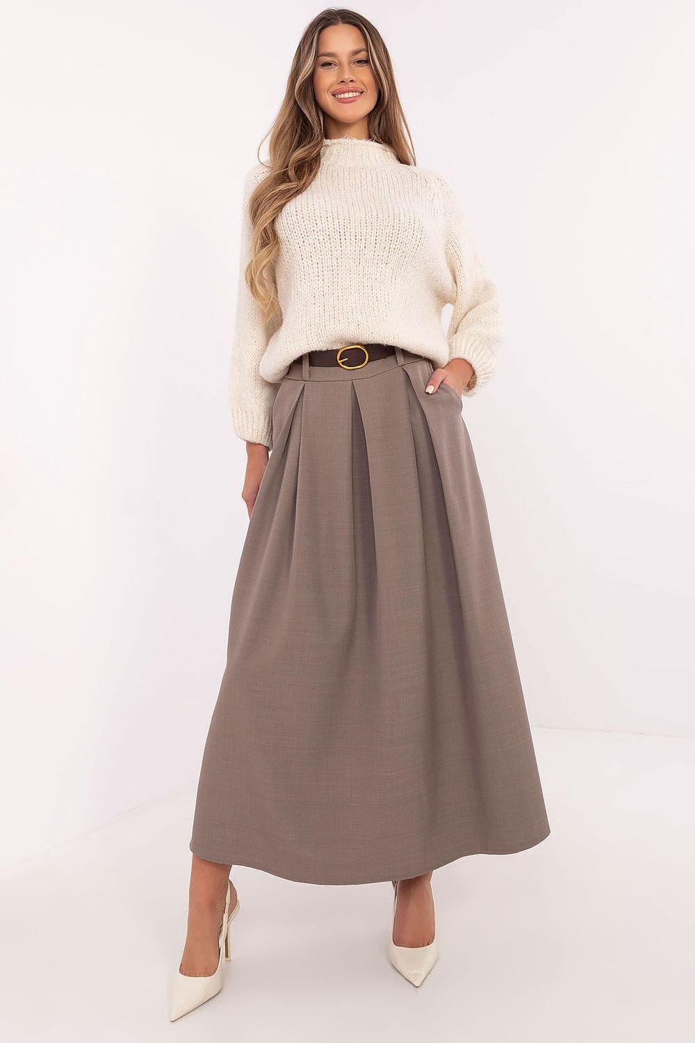 Long elegant flared maxi skirt