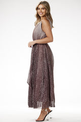 Phenomenal sequin knit ombre effect evening dress