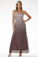 Strapless sequin maxi evening dress