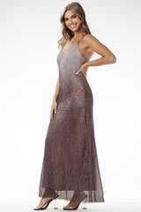 Strapless sequin maxi evening dress