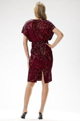 Dazzling sequin velour evening dress