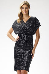 Dazzling sequin velour evening dress