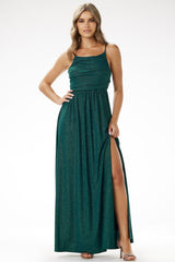 Dazzling fitted cut sequin maxi evening dress