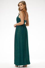 Dazzling fitted cut sequin maxi evening dress