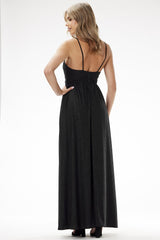 Dazzling fitted cut sequin maxi evening dress