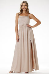 Dazzling fitted cut sequin maxi evening dress