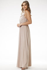 Dazzling fitted cut sequin maxi evening dress