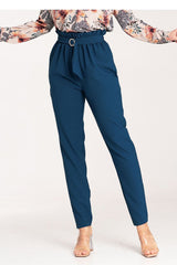 Women slightly tapered pleated waist pants