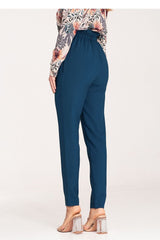 Women slightly tapered pleated waist pants