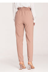 Women slightly tapered pleated waist pants