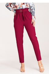 Women slightly tapered pleated waist pants