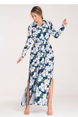 Long sleeves buttoned up maxi dress