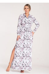 Long sleeves buttoned up maxi dress