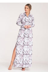 Long sleeves buttoned up maxi dress