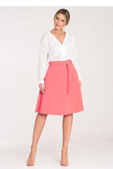 Loose-fitting flared knee-length skirt