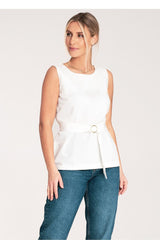 Trapezoidal elegant unbuttoned blouse