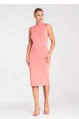 Fitted sleeveless midi day dress