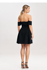 Elegant beautifully exposed back mini evening dress