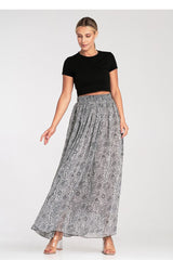 Elegant long flared striking fabric skirt