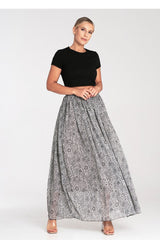 Elegant long flared striking fabric skirt