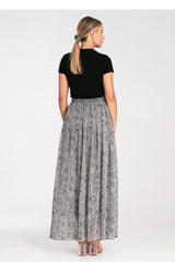 Elegant long flared striking fabric skirt