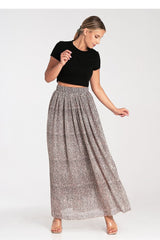 Elegant long flared striking fabric skirt