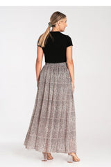 Elegant long flared striking fabric skirt