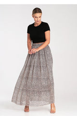 Elegant long flared striking fabric skirt