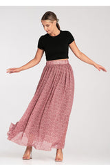 Elegant long flared striking fabric skirt