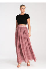 Elegant long flared striking fabric skirt