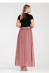 Elegant long flared striking fabric skirt