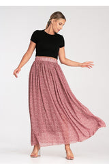 Elegant long flared striking fabric skirt