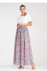 Elegant long flared striking fabric skirt