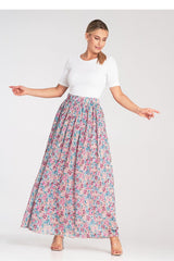 Elegant long flared striking fabric skirt