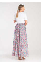 Elegant long flared striking fabric skirt