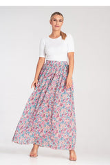 Elegant long flared striking fabric skirt