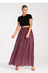 Elegant long flared striking fabric skirt