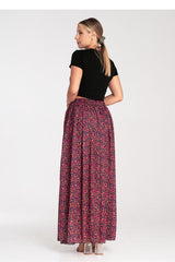 Elegant long flared striking fabric skirt