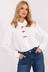 Long sleeve decorative bows shirt