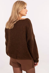 Lightweight buff sleeve stylish cut sweater